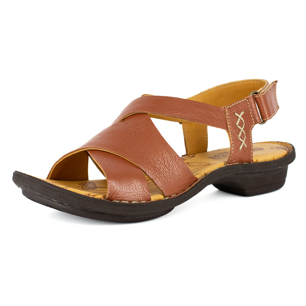 Semira : Ladies Leather Sandal in Suede Cayak