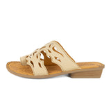 Isivinia : Ladies Leather Sandal in Beige Cayak