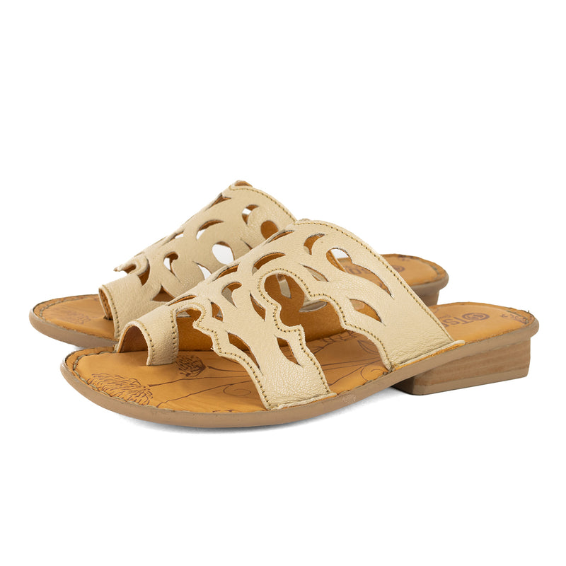 Isivinia : Ladies Leather Sandal in Beige Cayak