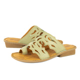 Isivinia : Ladies Leather Sandal in Mint Cayak