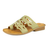 Isivinia : Ladies Leather Sandal in Mint Cayak