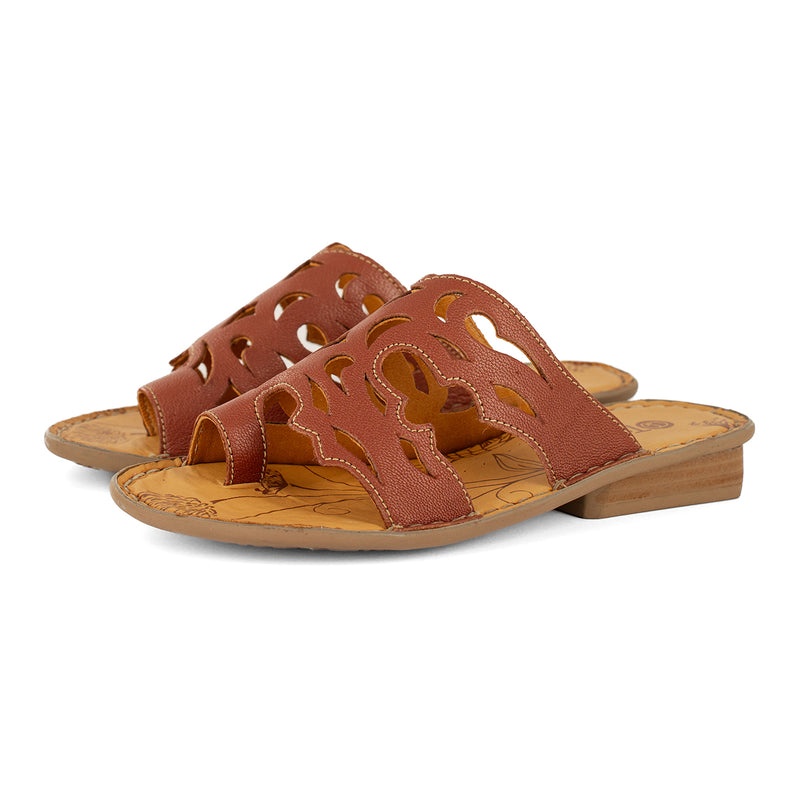 Isivinia : Ladies Leather Sandal in Suede Cayak