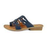 Isivinia : Ladies Leather Sandal in Marine Cayak