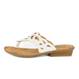 Gankla : Ladies Leather Sandal in White Cayak