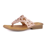 Gankla : Ladies Leather Sandal in Rose Gold Metallic