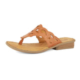 Gankla : Ladies Leather Sandal in Oak Cayak