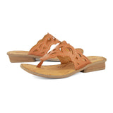 Gankla : Ladies Leather Sandal in Oak Cayak