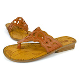 Gankla : Ladies Leather Sandal in Oak Cayak