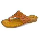 Gankla : Ladies Leather Sandal in Oak Cayak