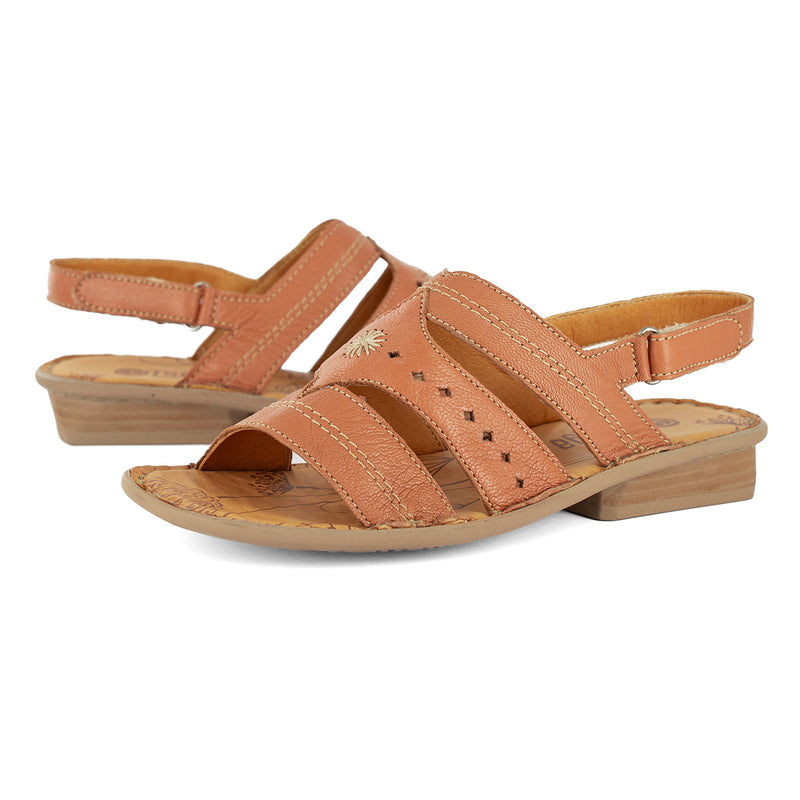 Marico : Ladies Leather Sandal in Oak Nappa