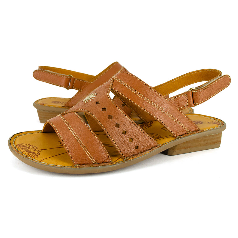 Marico : Ladies Leather Sandal in Oak Nappa