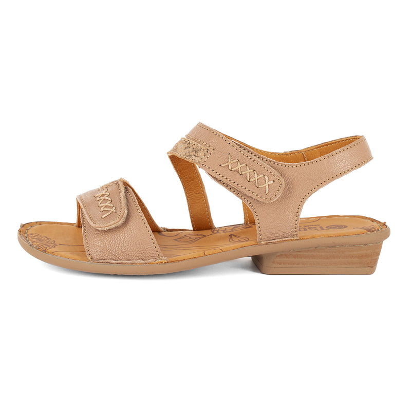 Omaruru : Ladies Leather Sandal in Timber Cayak