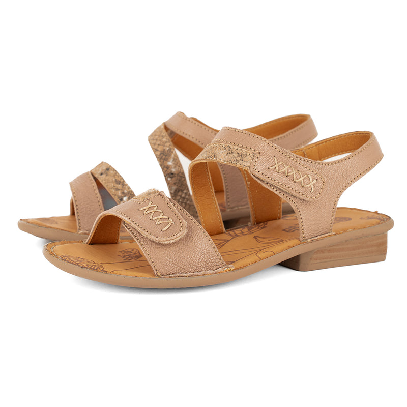 Omaruru : Ladies Leather Sandal in Timber Cayak