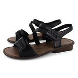 Omaruru : Ladies Leather Sandal in Black Nappa