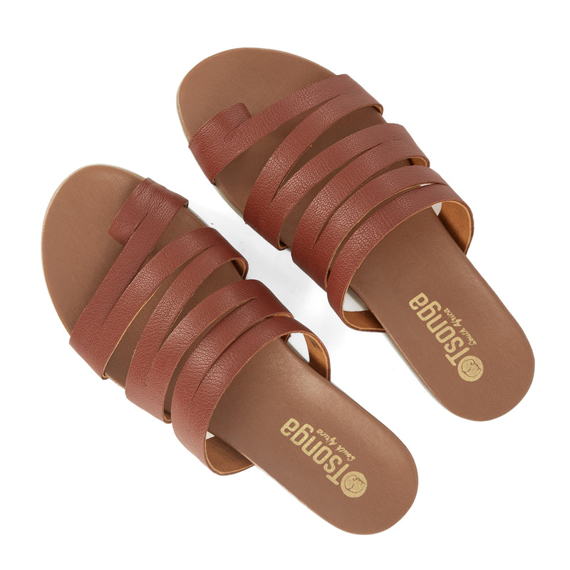 Abuye : Ladies Leather Sandal in Suede Cayak