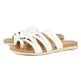 Abuye : Ladies Leather Sandal in White Cayak