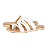 Abuye : Ladies Leather Sandal in White Cayak