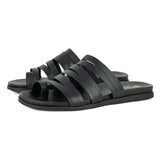 Abuye : Ladies Leather Sandal in Black Relaxa