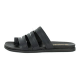 Abuye : Ladies Leather Sandal in Black Relaxa