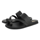 Ningizimu : Ladies Leather Sandal in Black Cayak