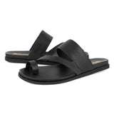 Ningizimu : Ladies Leather Sandal in Black Cayak