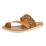 Ningizimu : Ladies Leather Sandal in Spotted Lisoto & Oak Cayak