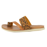 Ningizimu : Ladies Leather Sandal in Spotted Lisoto & Oak Cayak