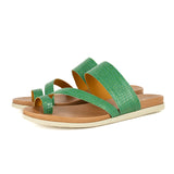 Ningizimu : Ladies Leather Sandal in Golf Coco Lux