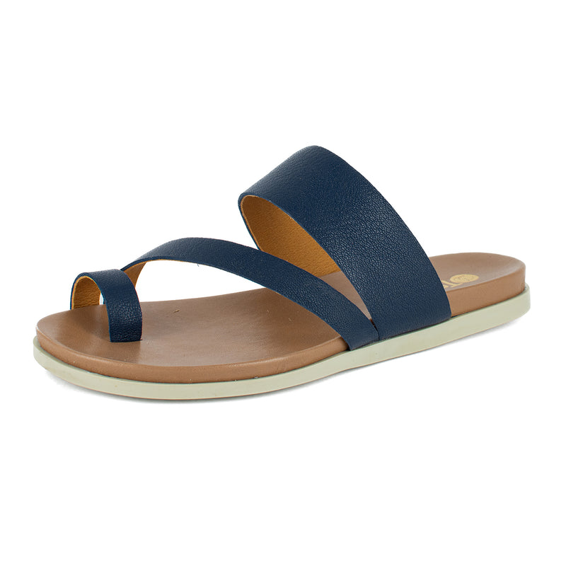 Ningizimu : Ladies Leather Sandal in Marine Cayak