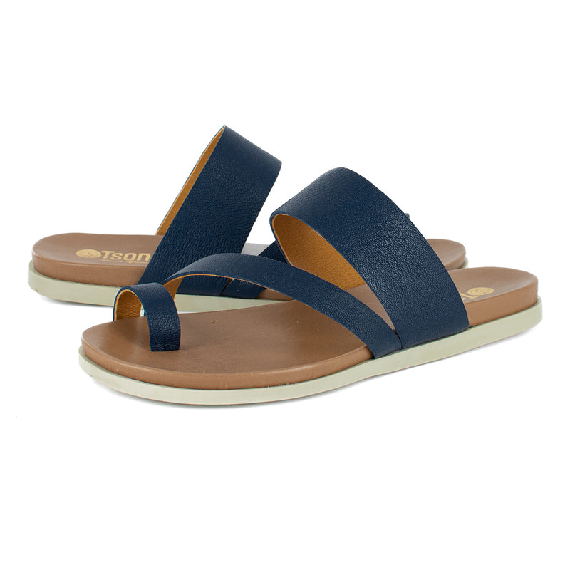 Ningizimu : Ladies Leather Sandal in Marine Cayak