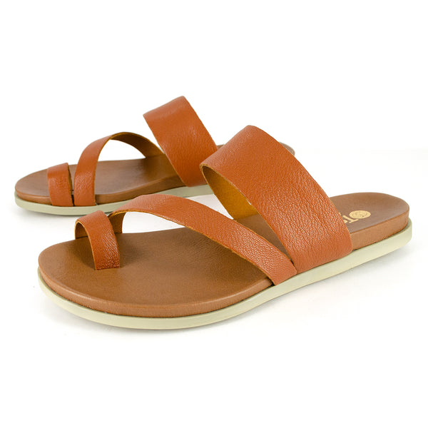 Ningizimu : Ladies Leather Sandal in Oak Cayak