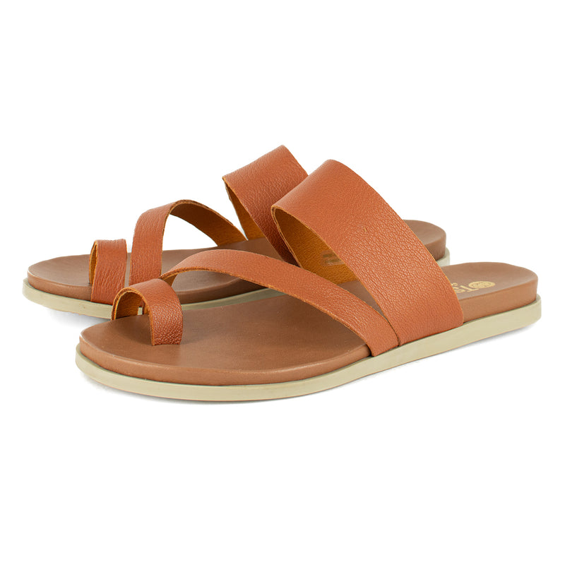 Ningizimu : Ladies Leather Sandal in Oak Cayak