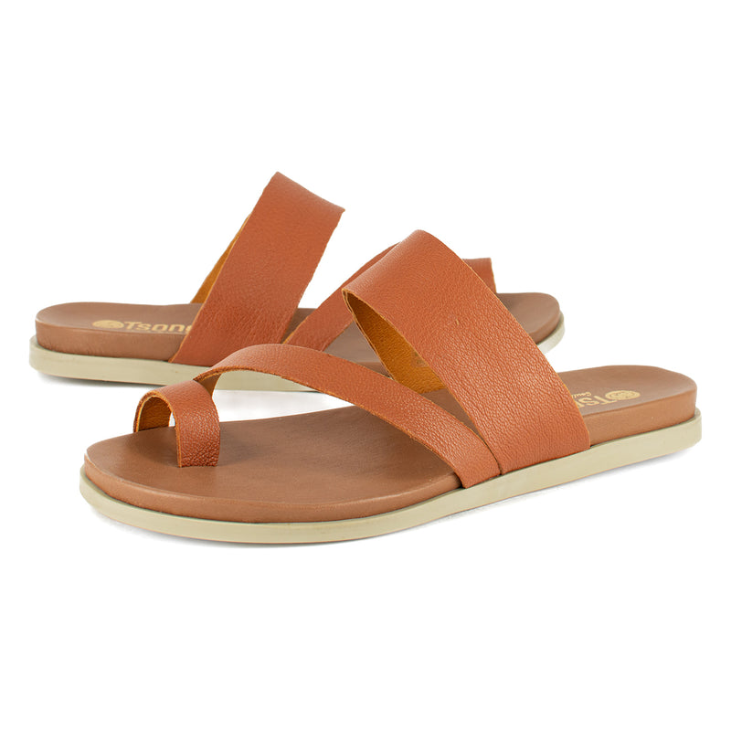 Ningizimu : Ladies Leather Sandal in Oak Cayak