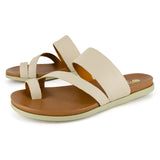 Ningizimu : Ladies Leather Sandal in Cream Cayak