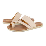 Ningizimu : Ladies Leather Sandal in Cream Cayak