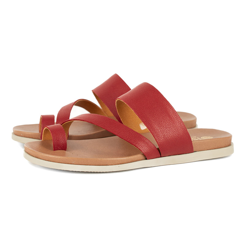 Ningizimu : Ladies Leather Sandal in Valentine Cayak