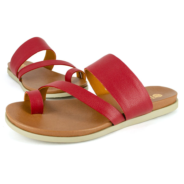 Ningizimu : Ladies Leather Sandal in Valentine Cayak