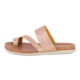 Ningizimu : Ladies Leather Sandal in Rose Gold Metallic