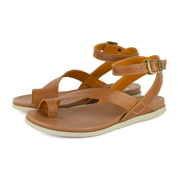 Ugalonci : Ladies Leather Sandal in Hazel Relaxa