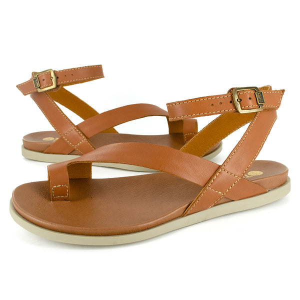 Ugalonci : Ladies Leather Sandal in Hazel Relaxa