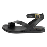 Ugalonci : Ladies Leather Sandal in Black Relaxa