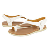 Ukumosa : Ladies Leather Sandal in White Cayak