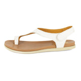 Ukumosa : Ladies Leather Sandal in White Cayak