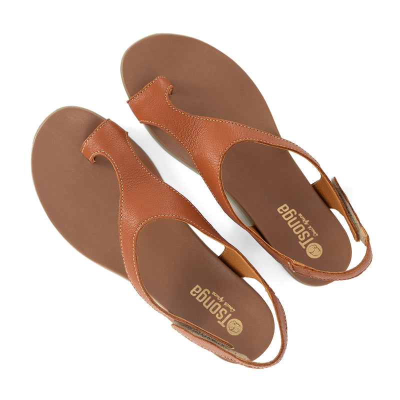 Ukumosa : Ladies Leather Sandal in Oak Cayak