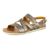 Kamativi : Ladies Leather Sandal in Anthracite Metallic