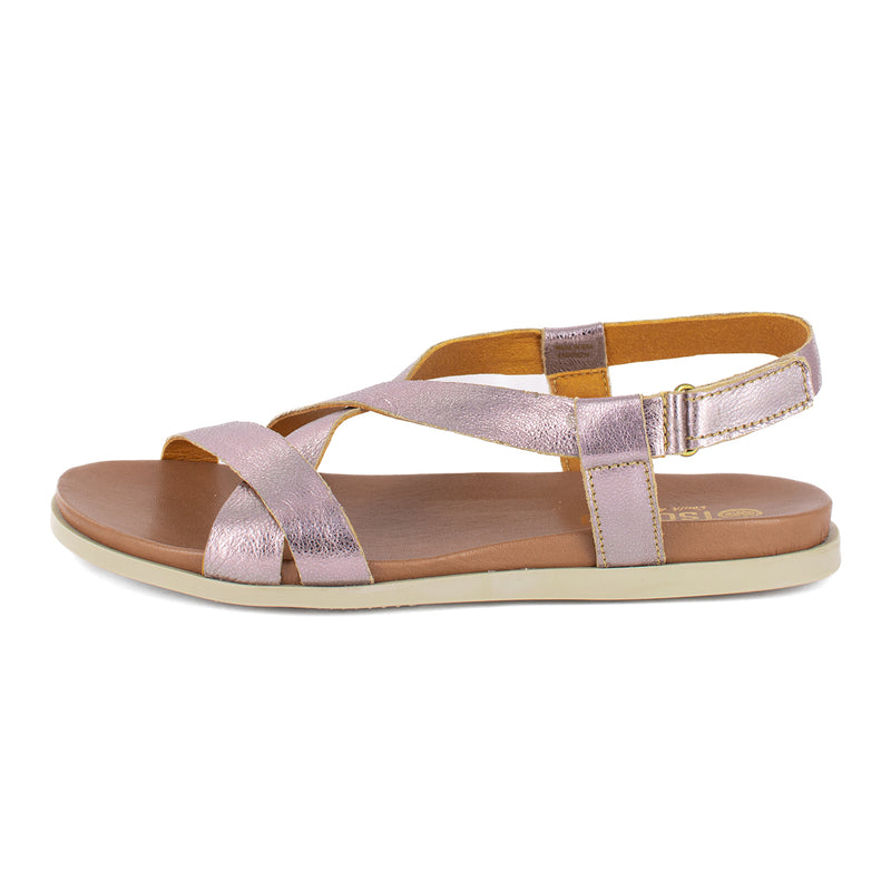 Sadani : Ladies Leather Sandal in Pink Metallic