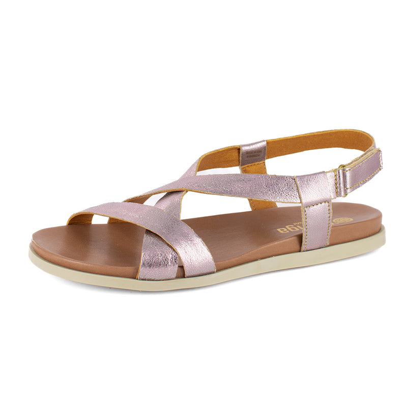 Sadani : Ladies Leather Sandal in Pink Metallic