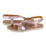 Sadani : Ladies Leather Sandal in Pink Metallic