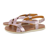 Sadani : Ladies Leather Sandal in Pink Metallic