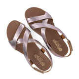 Sadani : Ladies Leather Sandal in Pink Metallic